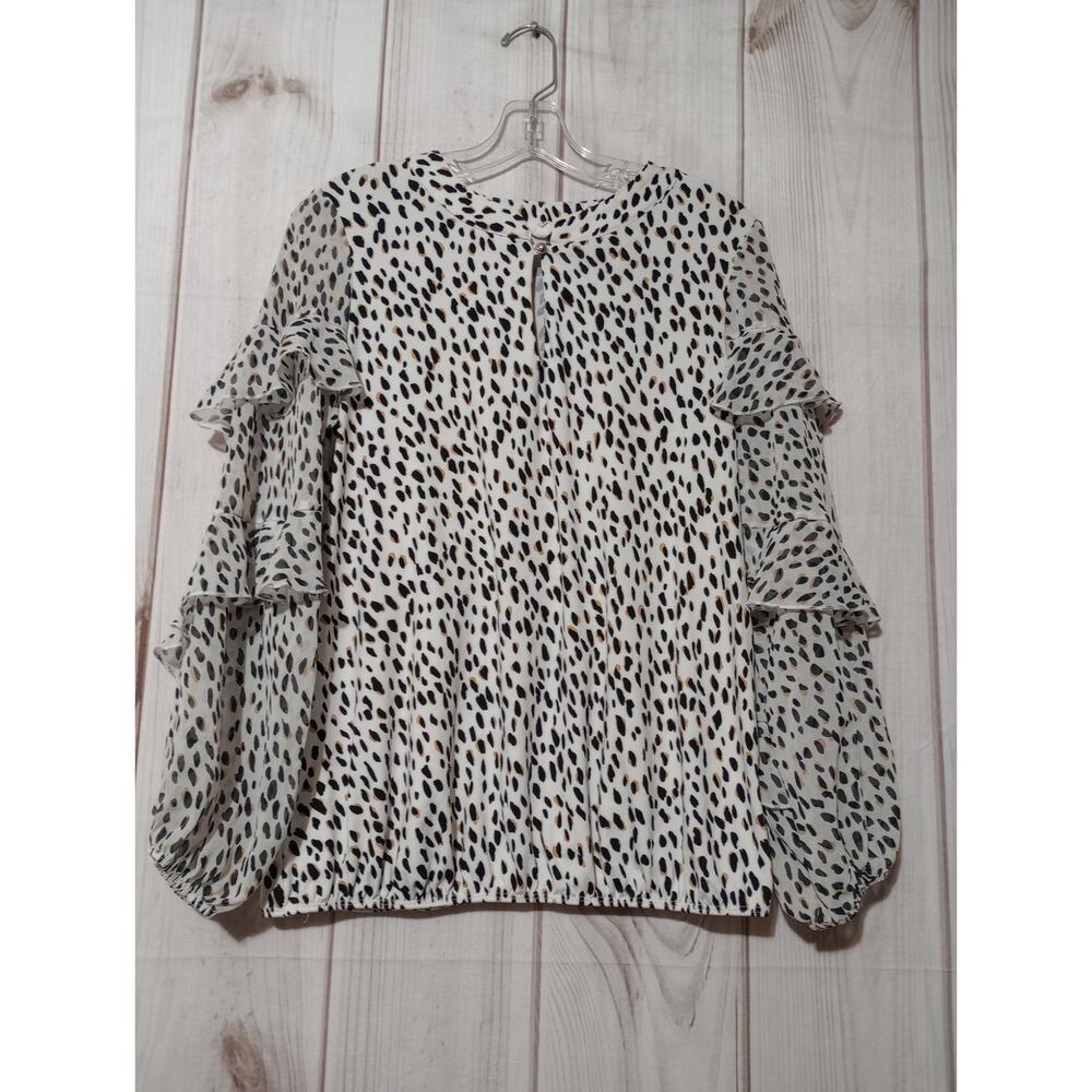 Perceptions Concept Shirt Ladies Small Ruffle Long Sleeve